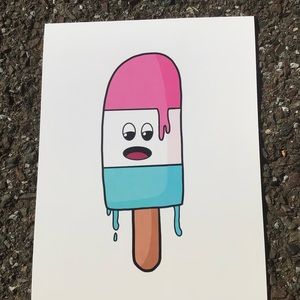 8x10 hand drawn print. Printed on high quality paper